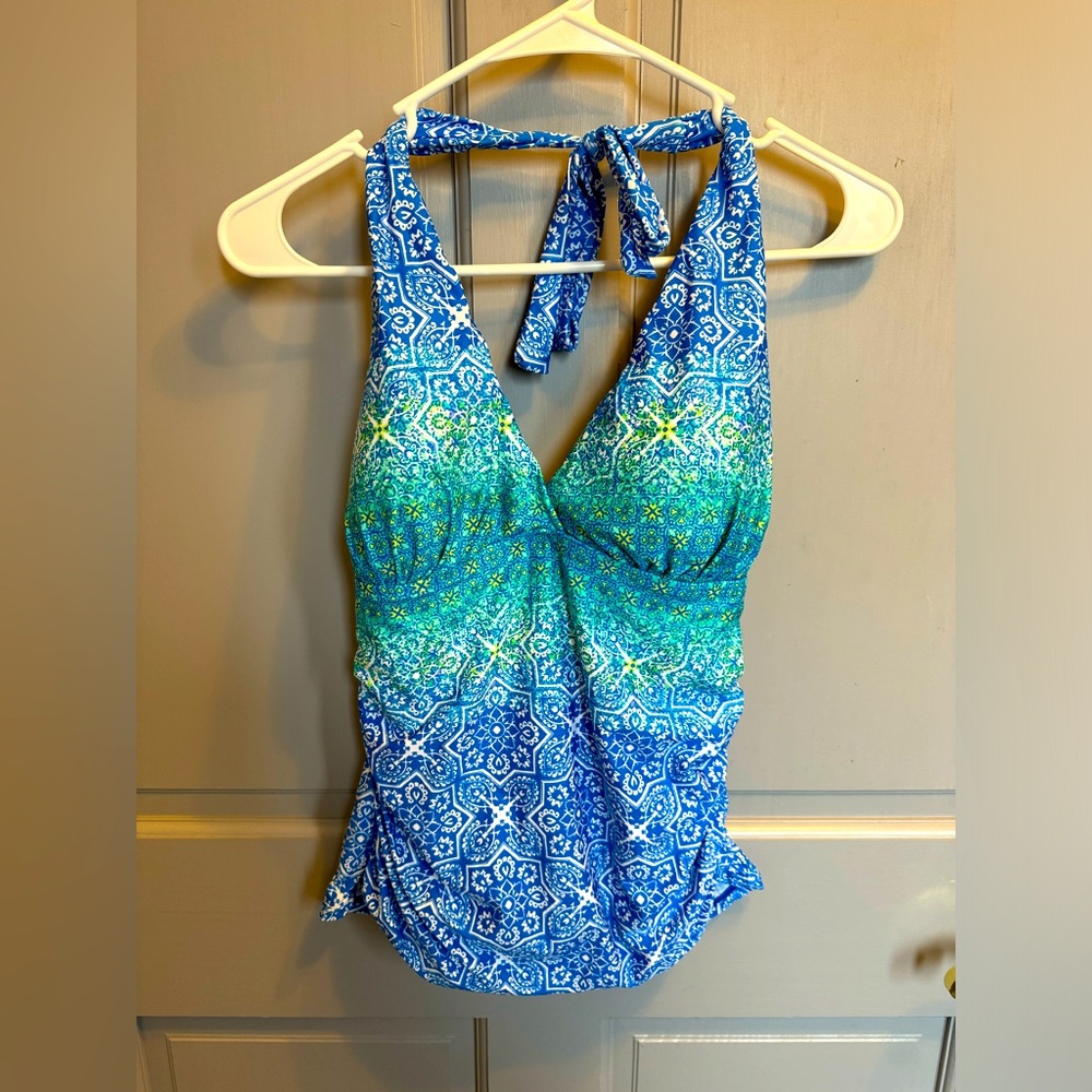 LA BLANCA AQUA BLUE SWIM TOP - 10